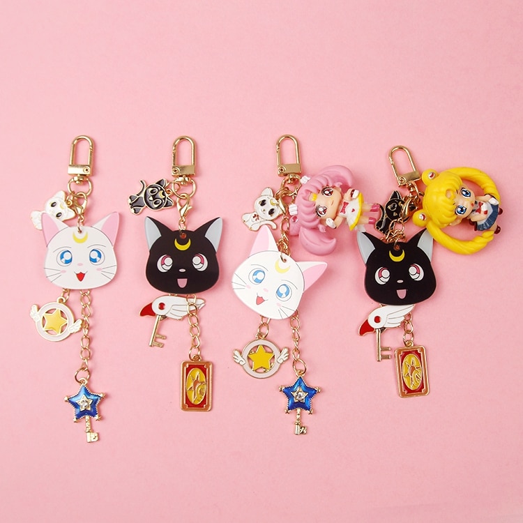 Sailor Moon Cats Shaped Keychain for Girls