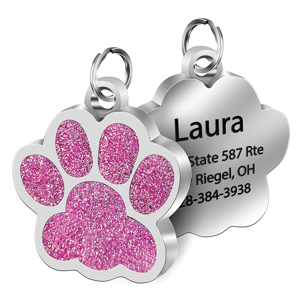 Paw Shaped Personalized Pet ID Tag