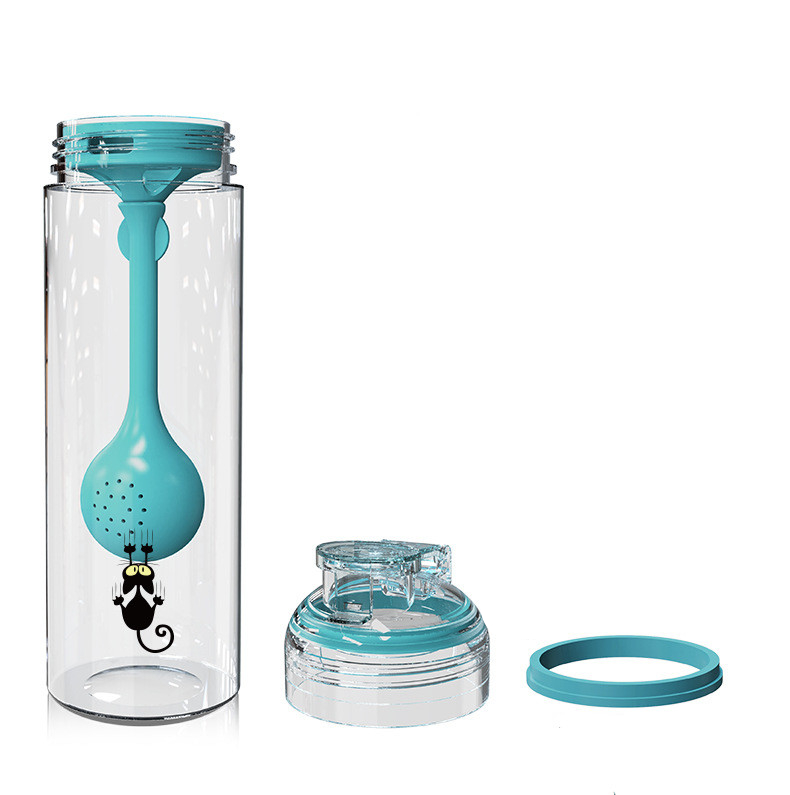 Cat Patterned Water Bottle with Fruit Infuser