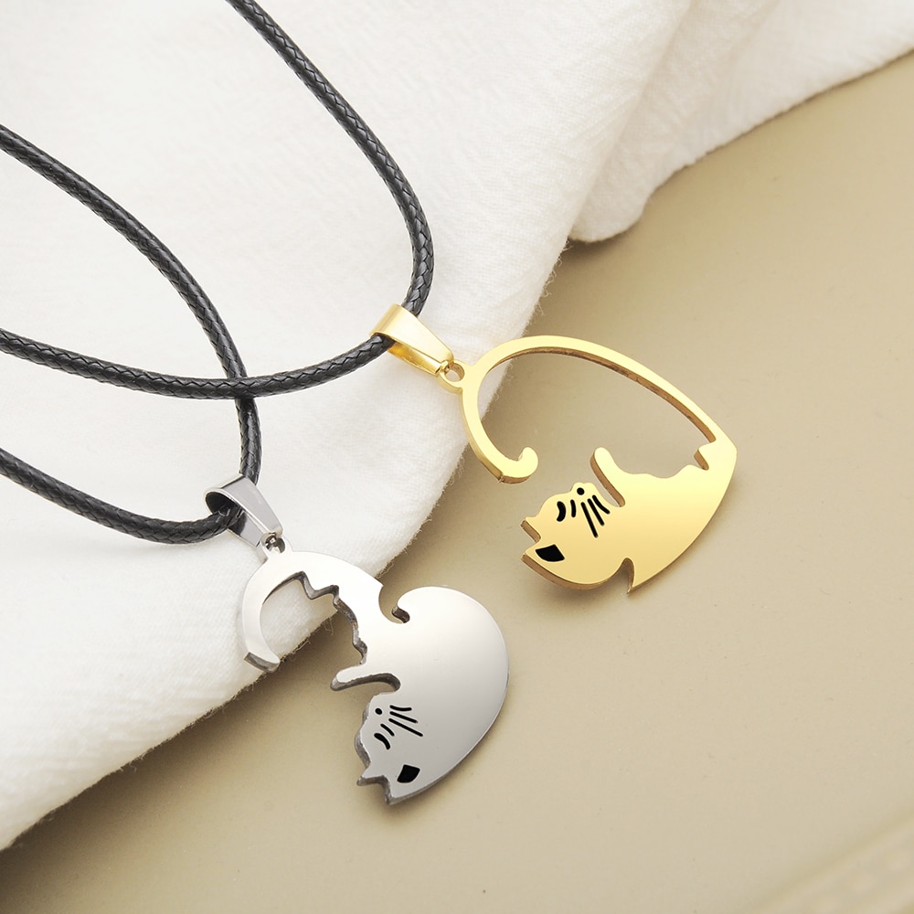 Couple Cat Designed Necklace